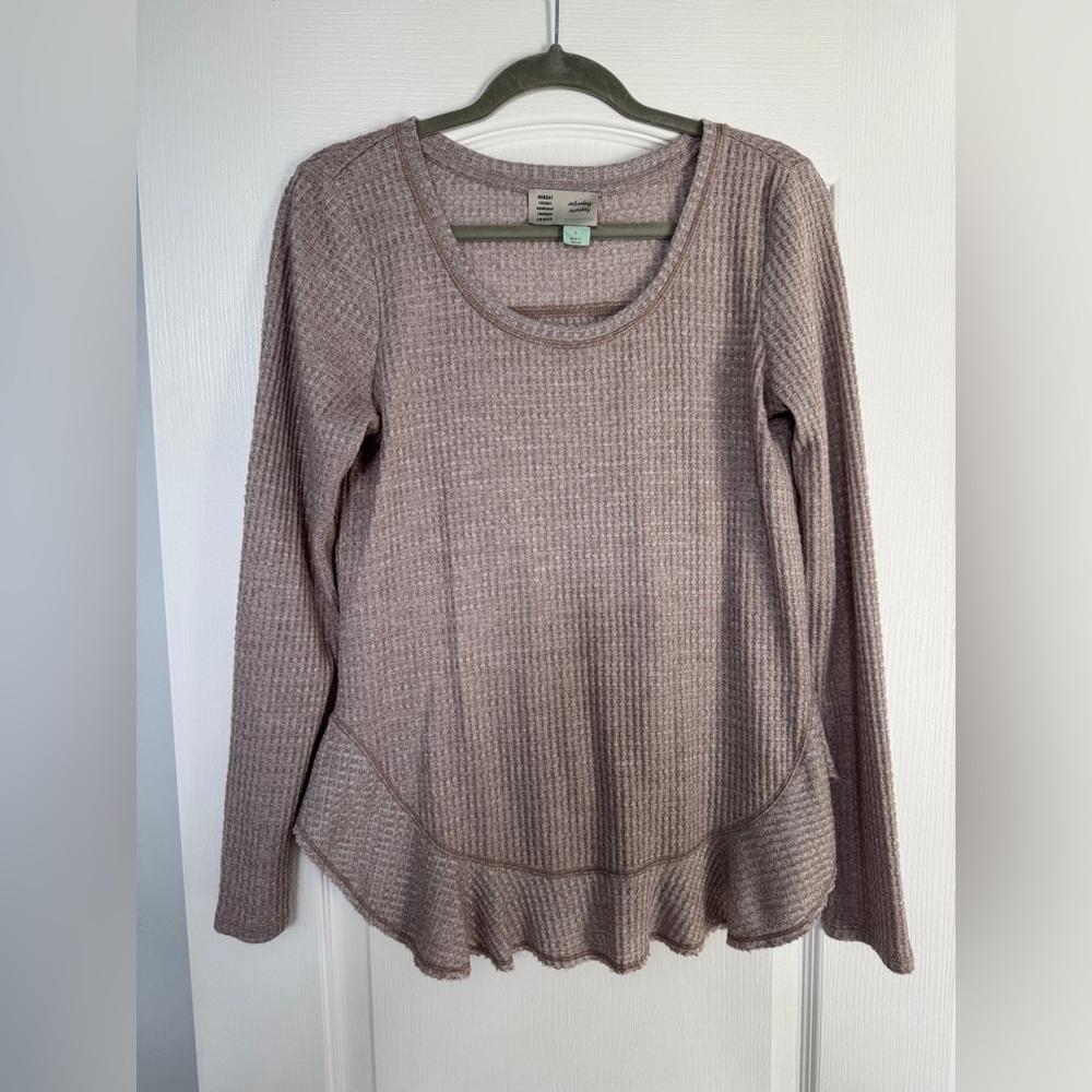 Anthropologie Saturday Sunday Women's Waffle Knit Tunic Top Size S